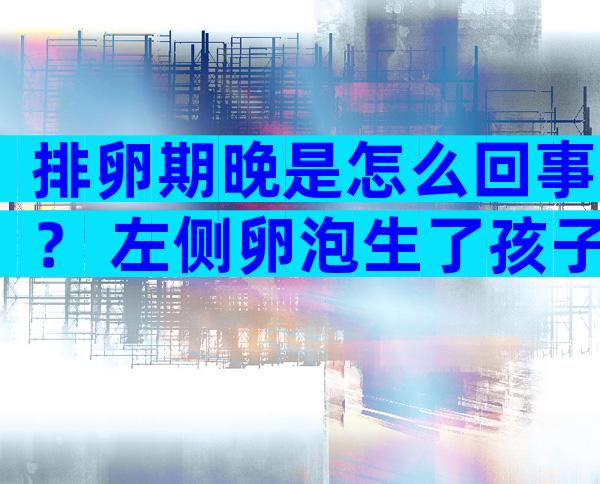 排卵期晚是怎么回事？ 左侧卵泡生了孩子案例有吗？